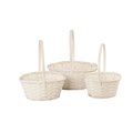 Wald Imports 4500-S3 Bamboo Basket; White, 3PK 4500/S3